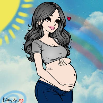 realistic pregnant girl