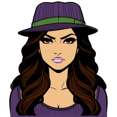 realistic gangster gitl with long girl