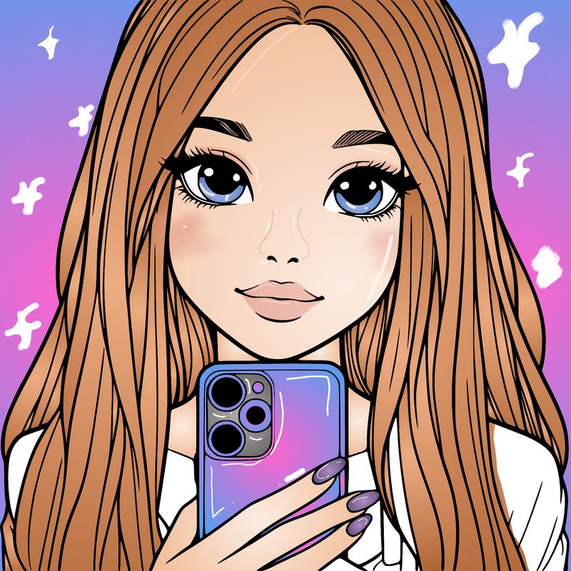 realistic girl with a phone