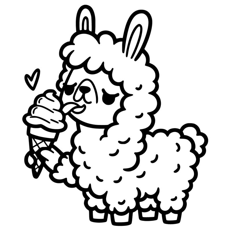 lama eating ice cream