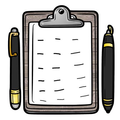 blank clip board with pen