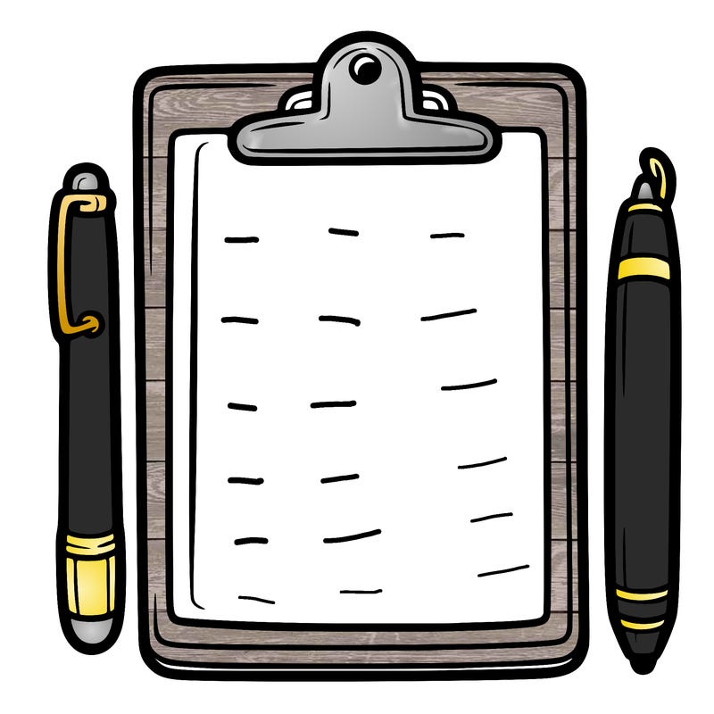 blank clip board with pen