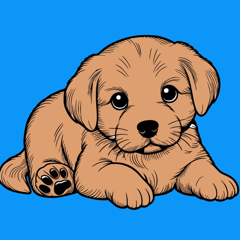 a cute realistic puppy