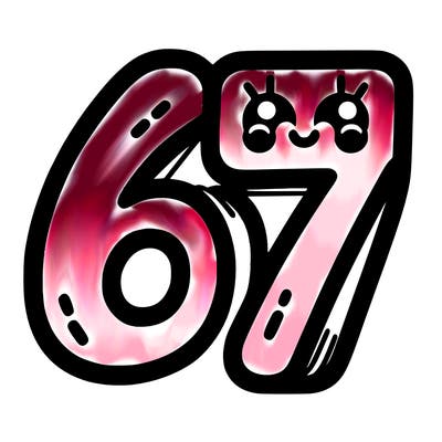 the numbers 67