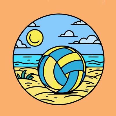 volleyball on a beach