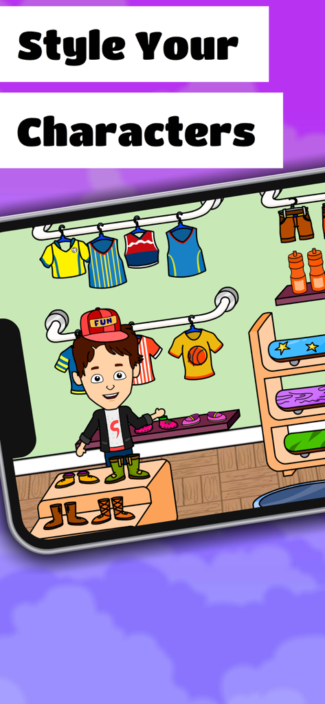Character styling and dress up screen in Tizi City Wonder World
