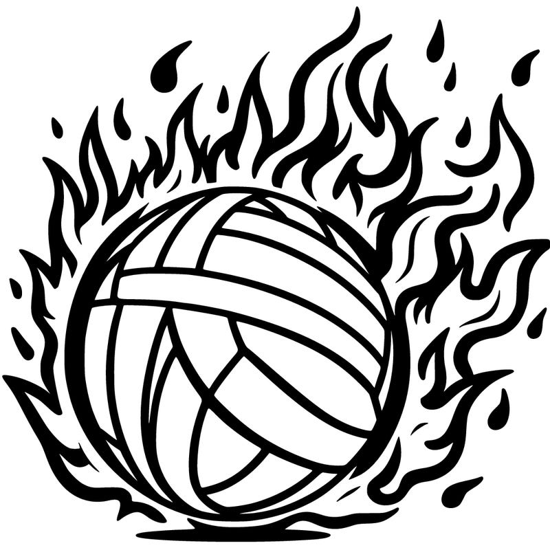 volleyball on fire