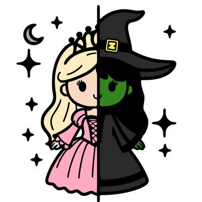 split princess and witch