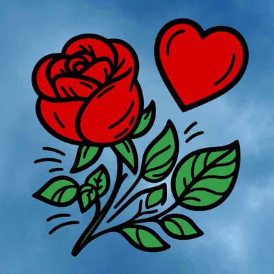 rose and heart
