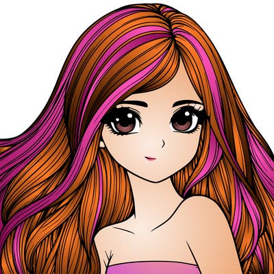 realistic girl pretty long hair