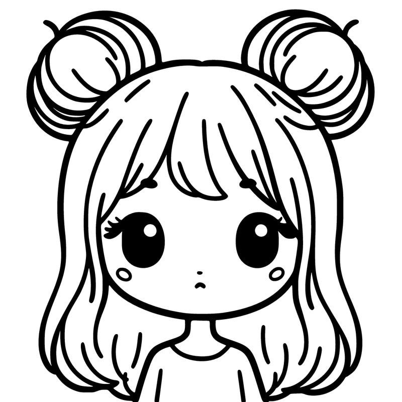 girl with buns on the top of her head