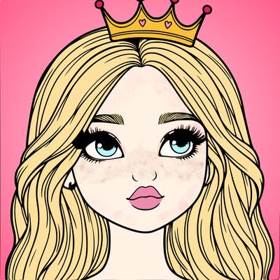 a realistic girl with a crown on