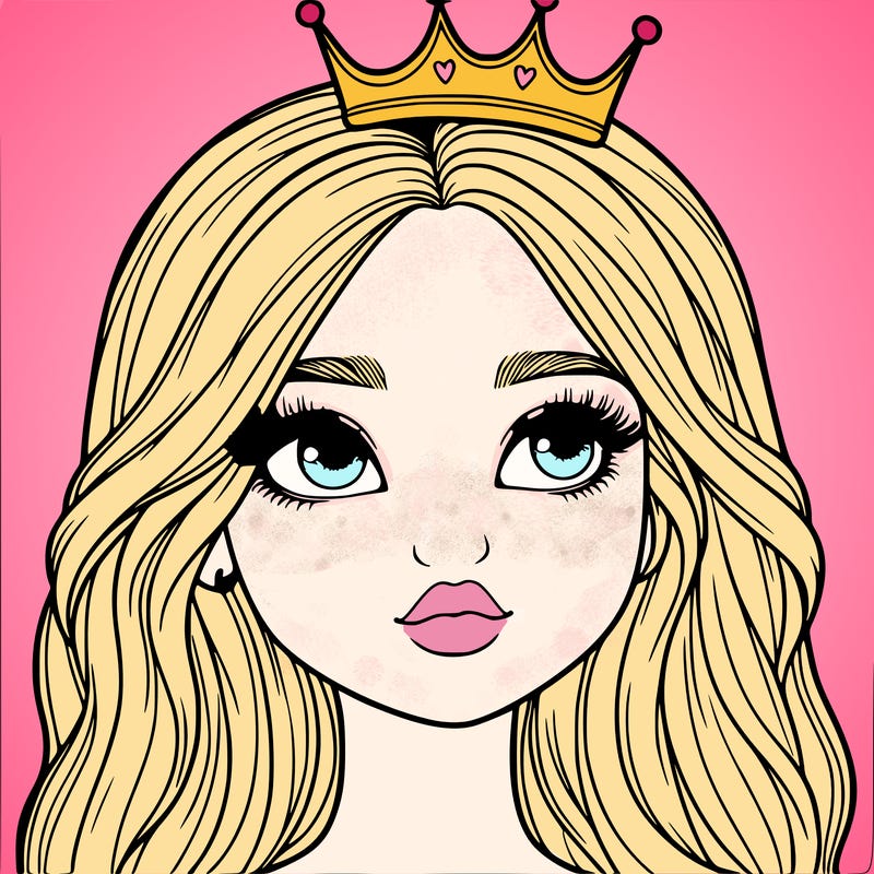 a realistic girl with a crown on