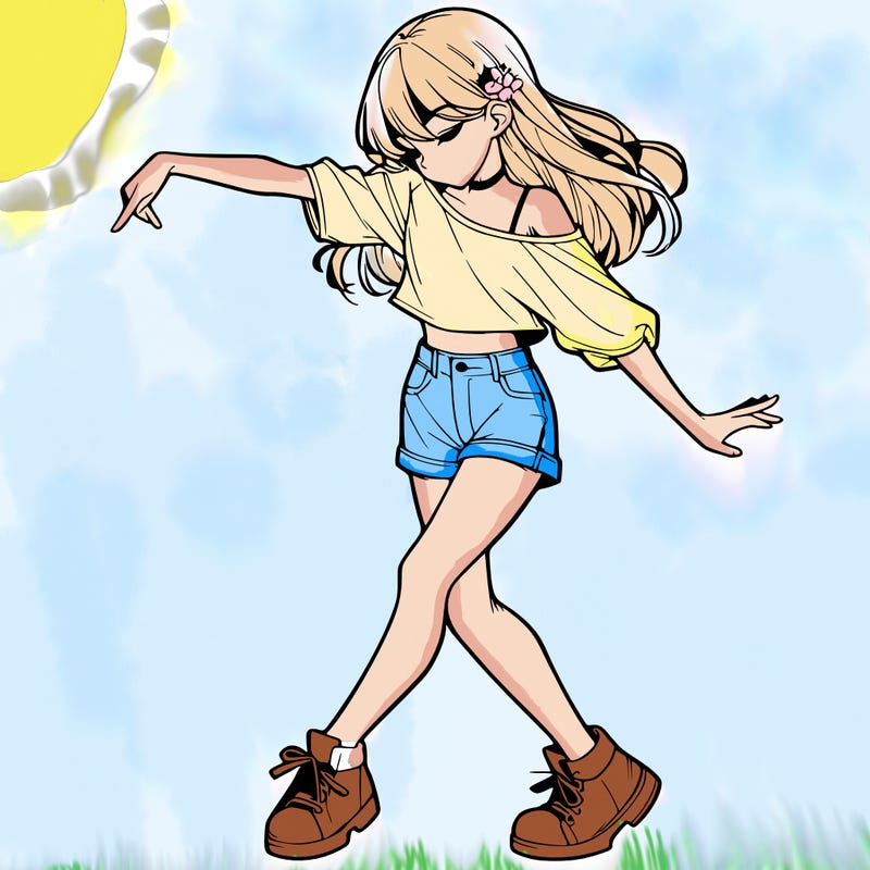 realistic girl danceing