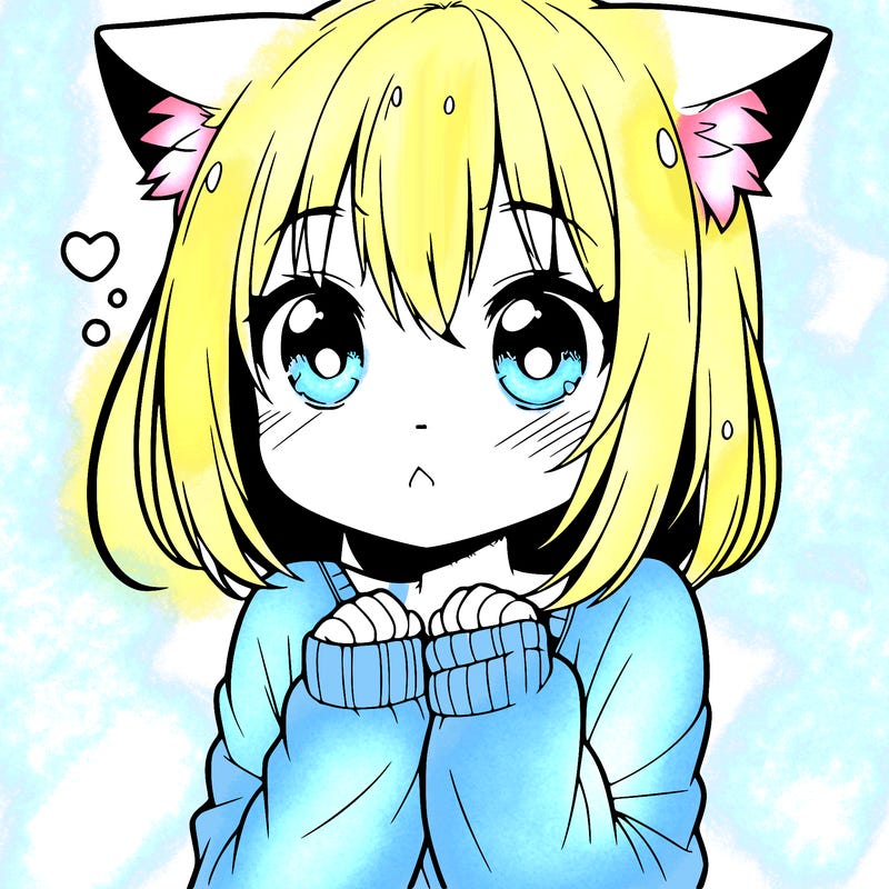 shy anime catgirl