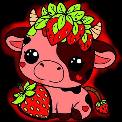 cute strawberry cow