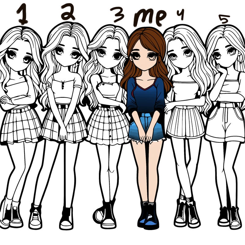 a group of girls realistic