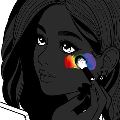 a realistic girl doing her makeup