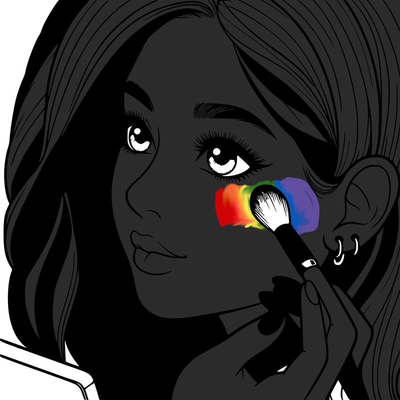 a realistic girl doing her makeup