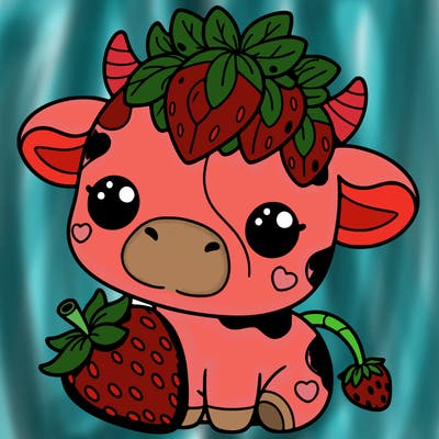 cute strawberry cow