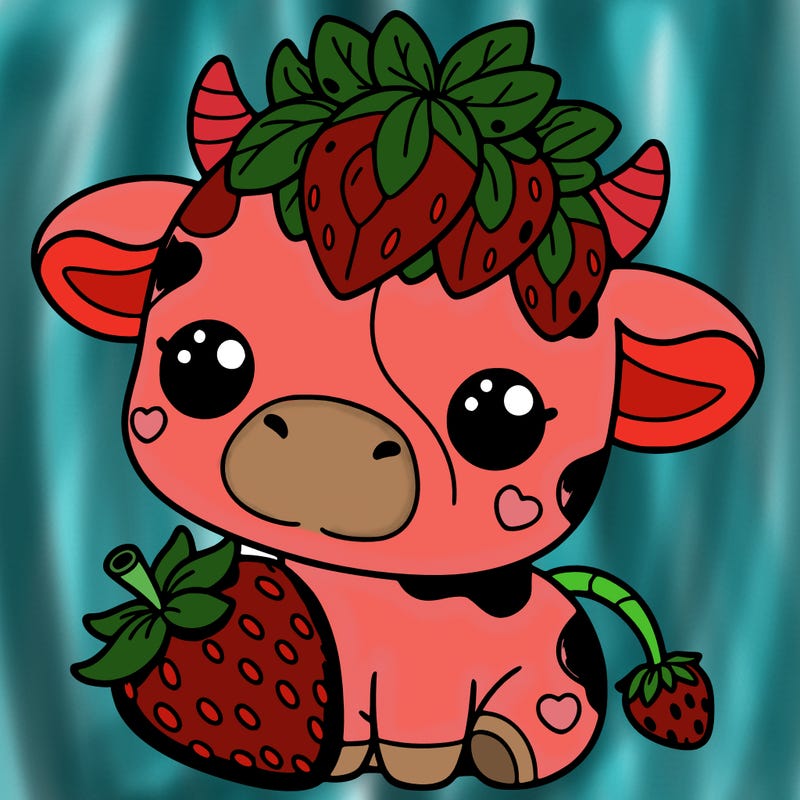 cute strawberry cow