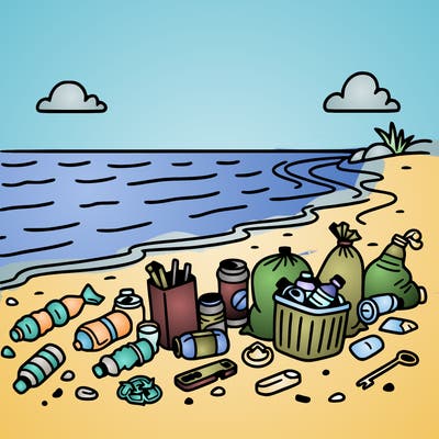 garbage on the beach