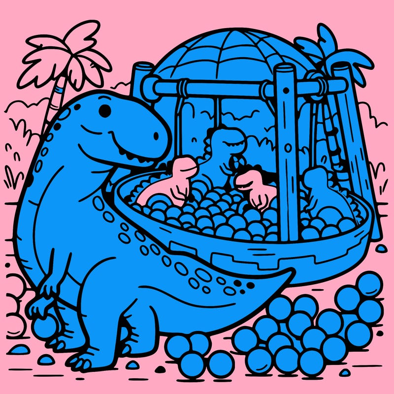dinosaurs in a ballpit