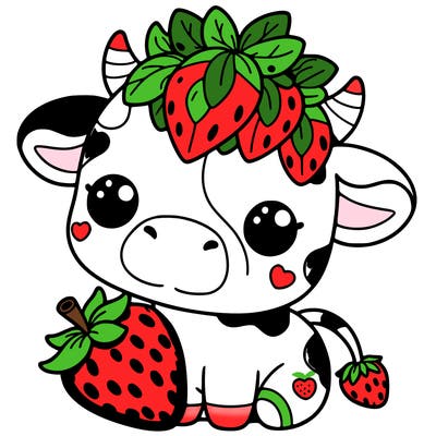 cute strawberry cow
