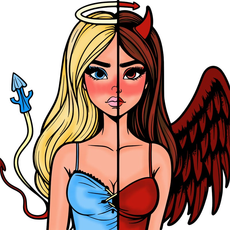 devil vs angel realistic girl