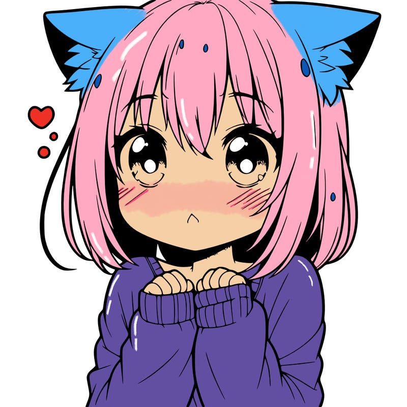 shy anime catgirl