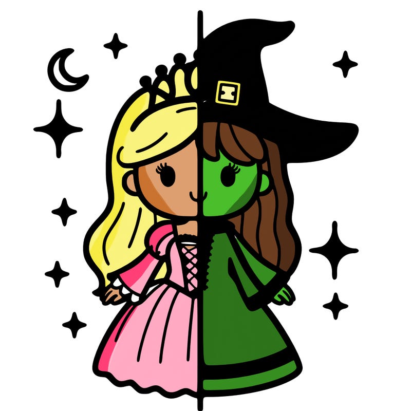 split princess and witch