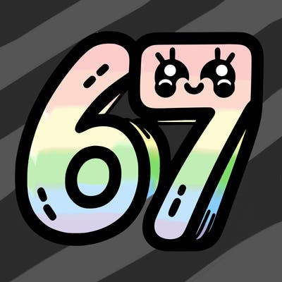 the numbers 67