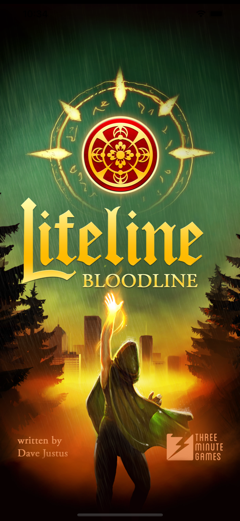 Lifeline: Bloodline - Cover art for Lifeline Bloodline showing a character in a green cloak reaching for a magical symbol
