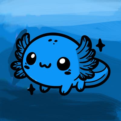 cute easy baby axolotl