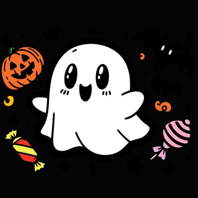 halloween cute little ghost