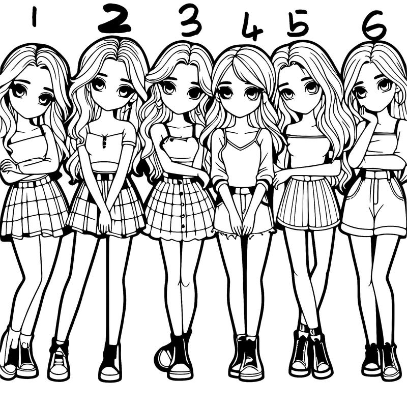 a group of girls realistic