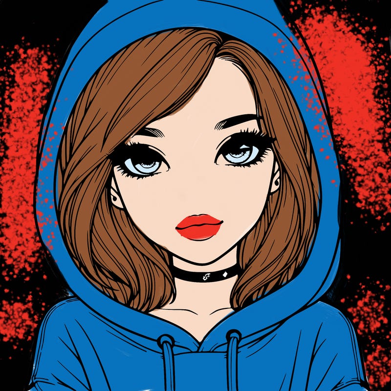 a realistic girl in a hoodie cool girl