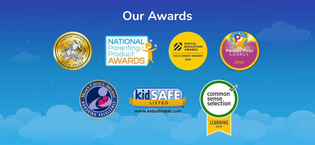 Tynker: Coding for Kids - Badge di premi dell'app Tynker Coding for Kids, inclusi Parents Choice e Common Sense Selection