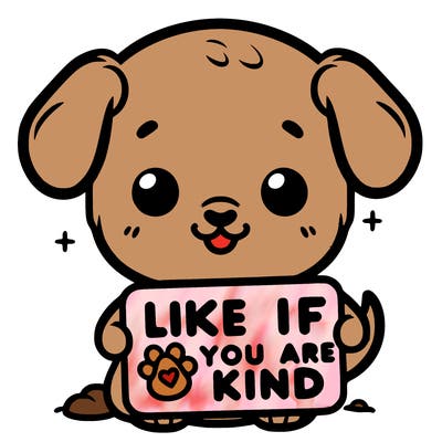 make a sign that says like if you are kind with a cute little dog