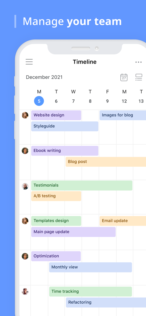 Planyway: Calendar‬ for Trello - Planyway app team timeline view showing project task management and scheduling across a calendar