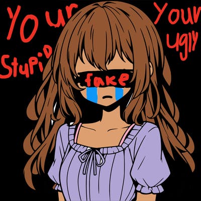anime girl with no face
