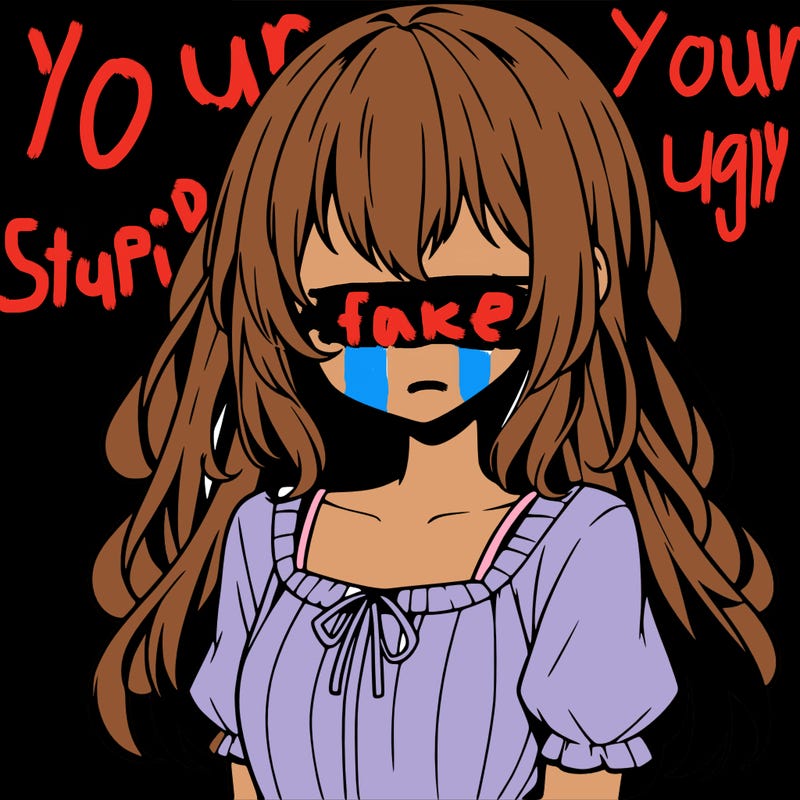 anime girl with no face