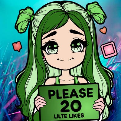 realistic girl holding a sign that says please 20 likes