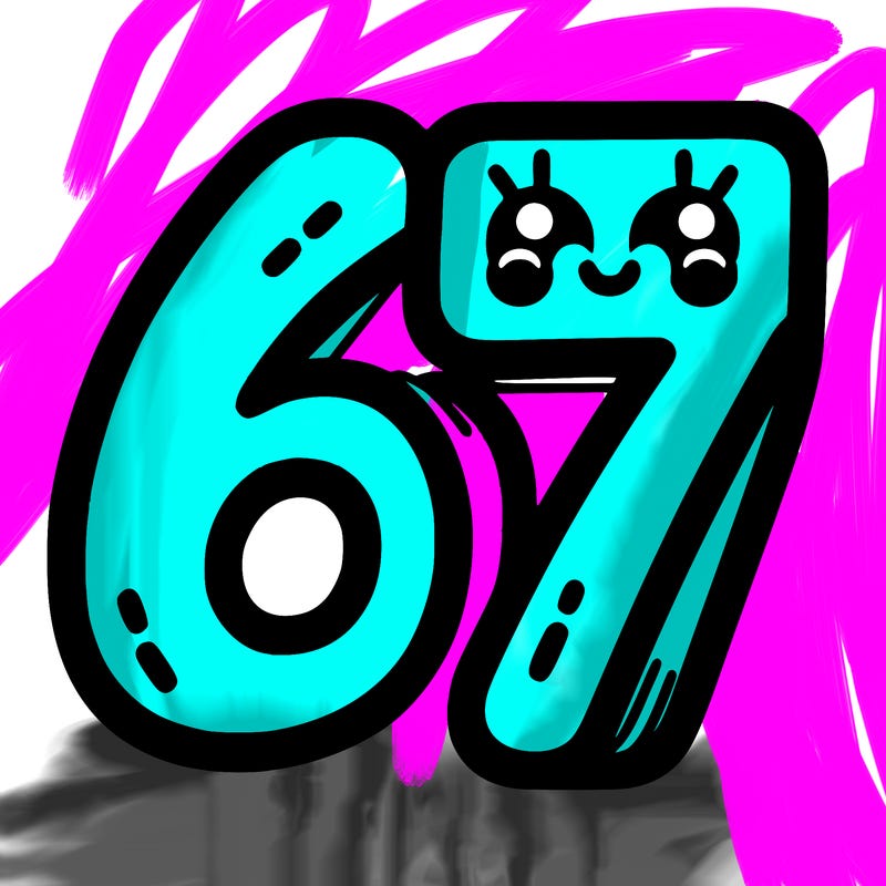 the numbers 67