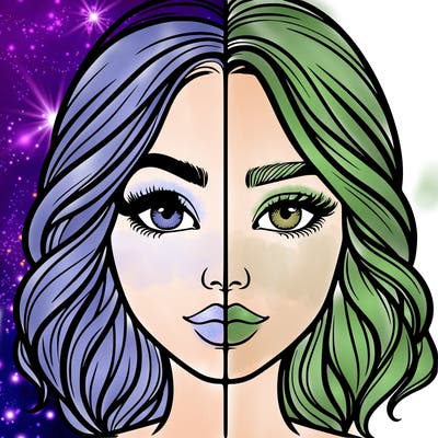 realistic girl split half