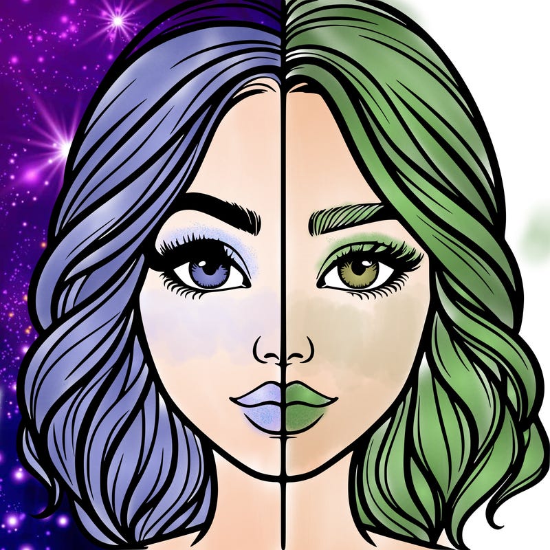 realistic girl split half