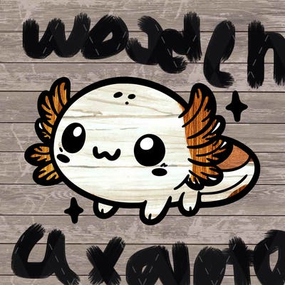 cute easy baby axolotl