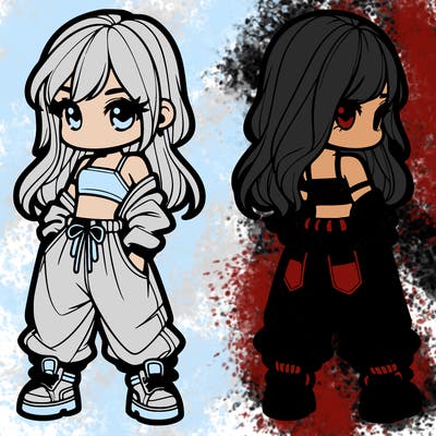 girl in crop top and baggy pants