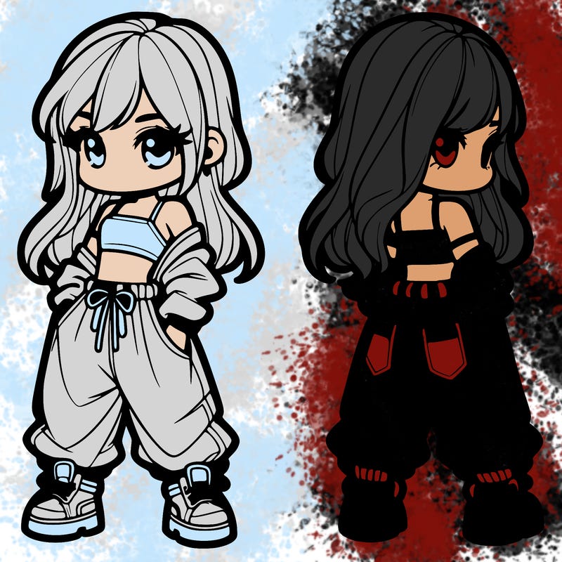 girl in crop top and baggy pants