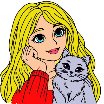 woman with cat